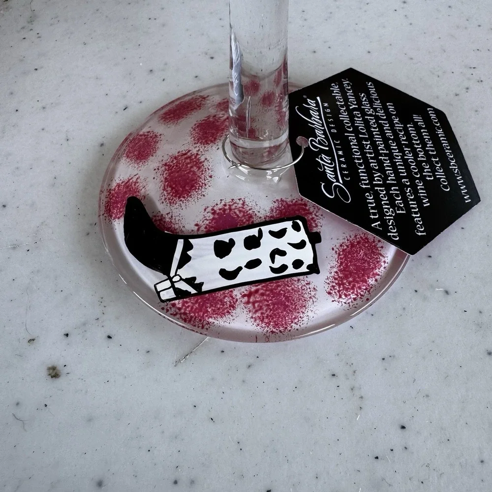 Lolita Hand Painted Wine‎ Glass 15oz Fashionista Recipe on Bottom